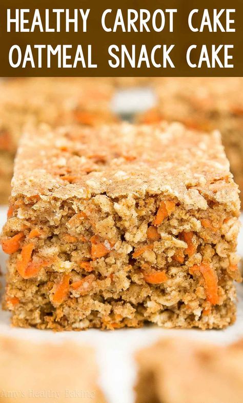 Healthy Pastries Clean Eating, Oatmeal Carrot Bread, Carrot Cake Oatmeal Bars, Oatmeal Carrot Cake Bread, Carrot Bread Recipe Healthy, Carrot Cake Oatmeal Bars Eating Well, Healthy Carrot Cake Bars, Healthy Carrot Cake Bread, Healthy Birthday Desserts