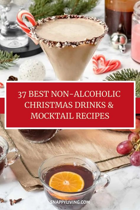 Peppermint Mocktails Non Alcoholic, Virgin Holiday Drinks, Christmas Non Alcoholic Drinks Holidays, Christmas Mocktails Non Alcoholic Party Drinks, Winter Punch Recipes Non Alcoholic, Nonalcoholic Christmas Drinks, Non Alcoholic Drinks Holiday, Christmas Non Alcoholic Drinks, Winter Mocktails Non Alcoholic