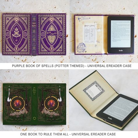 Kindle and eReader or Tablet Hardback Book Cover Cases Ereader Case, Guide Words, Purple Books, Kindle Cover, Antique Gift, Kindle Paperwhite, E Reader, Spell Book, Library Books