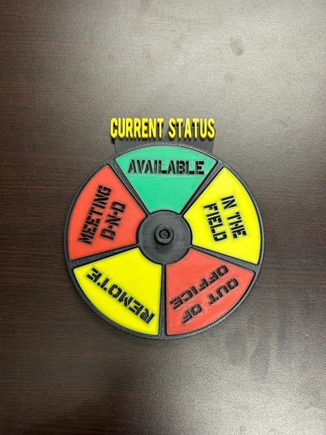 Office Door Status Wheel Sign by Okietronics - MakerWorld Diy Office, Office Staff, Office Door, Door Accessories, Diy Signs, Office Accessories, Office Ideas, Last One, Going To Work