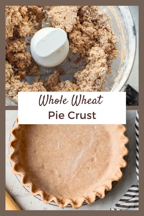 This Whole Wheat Pie Crust recipe is hearty and simple to make. It uses a food processor to make and doesn't require any chilling time before rolling out this dough. It's perfect for healthier savory pies. #pie #piecrust #wholewheatbaking Wheat Pie Crust, Healthy Pie Crust, Whole Wheat Pie Crust, Savory Pie Crust, Beautiful Pie Crusts, Wheat Flour Recipes, Healthy Pies, Pie Dough Recipe, Homemade Pie Crust Recipe