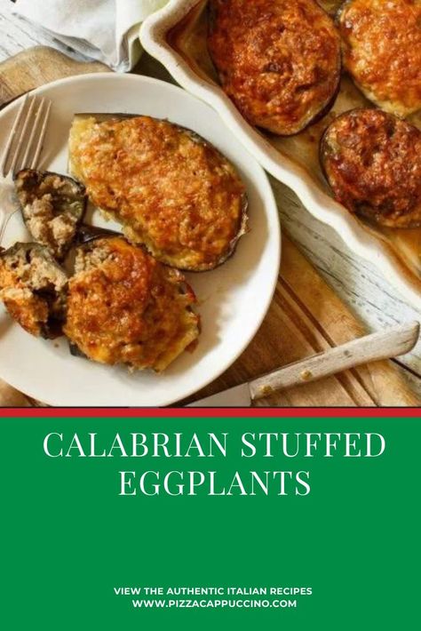 Stuffed Eggplant Recipes Italian, Italian Stuffed Eggplant, Sicilian Eggplant Recipes, Calabrian Food, Calabrian Recipes, Timpano Recipe, Calabrian Peppers, Sicilian Eggplant, Sicilian Cuisine