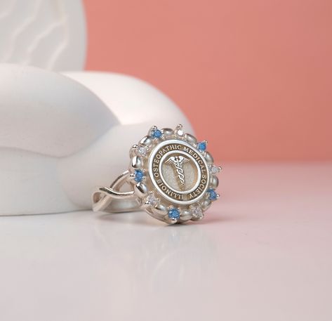 Top offer of the season! Personalized Caduceus Crest University Ring for Her - Custom School Colors and Initials, now at an exclusive price of $205.00 #CustomizedJewelry #GraduationRing #GiftForFriend #GiftForDoctor #TeacherGraduation #CongratulationsGift #CustomGradGift #NewDoctorGift #GraduationRings #GraduationGift Unc College, University Rings, School Of Nursing, Graduation Rings, Congratulations Gift, College School, Special Ring, Custom Ring, Alma Mater