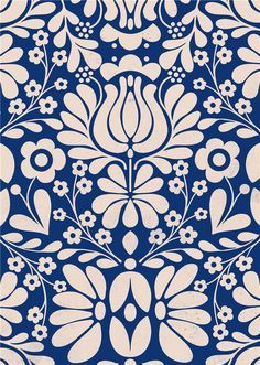 Pattern Design Inspiration Fleurs Art Nouveau, Arte Folk, Pattern Design Inspiration, Blue Prints, Klein Blue, Blue Abstract, Design Vector, Surface Pattern Design, Abstract Prints