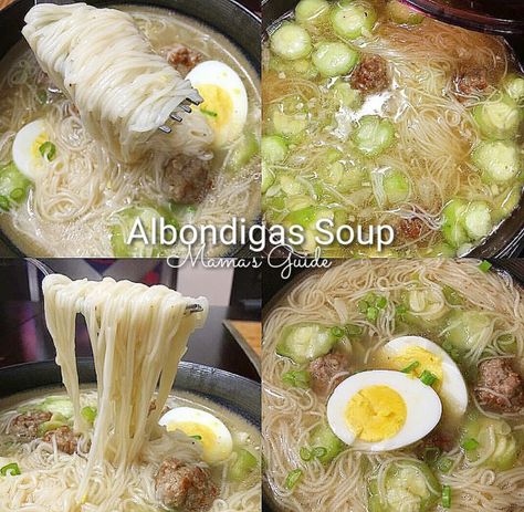 Filipino Soup Recipes, Albondigas Meatballs, Meatballs Soup, Best Filipino Recipes, Filipino Soup, Albondigas Soup Recipe, Coco Puffs, Easy Filipino Recipes, Albondigas Soup