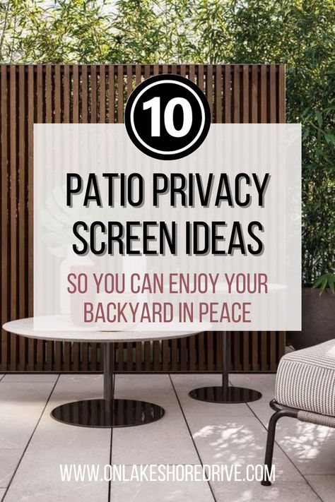 In this post I want to share 10 patio privacy screen ideas for your patio so you can make the most out of your outdoor space and enjoy it in private! Patio Privacy Screen Ideas, Privacy Screen Ideas, Backyard Privacy Screen, Shrubs For Privacy, Patio Privacy Screen, Pergola Curtains, Patio Privacy, Natural Bathroom, Small Balcony Design