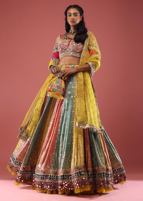 Shop for the latest mirror work lehenga choli online at KALKI Fashion. Buy from the latest collections of mirror lehenga in various designs and pattern.Worldwide Shipping Chaniya Choli Designs Weddings Latest, Chaniya Choli Designs Weddings, Mirror Work Lehenga Choli, Bandhani Lehenga, Designer Lehnga Choli, Brocade Lehenga, Heavy Lehenga, Bandhani Print, Mirror Work Lehenga