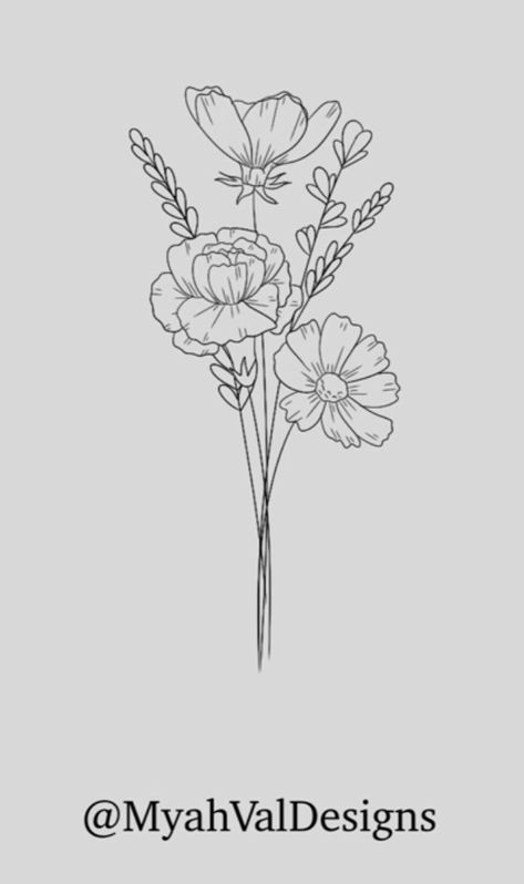 Libra Flower, October Birth Flower, Flower Bouquet Tattoo, October Birth Flowers, Basic Tattoos, October Flowers, Libra Tattoo, Bouquet Tattoo, Western Tattoos