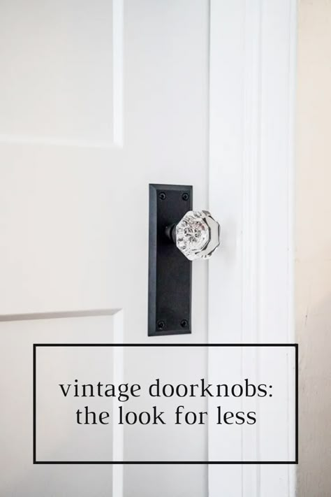 Vintage Interior Door Knobs: The Look for Less | Life on Beacon Vintage Door Knobs Interior, Craftsman Door Knobs, Interior Doorknob Ideas, Door Knobs For Black Doors, Craftsman Door Hardware, Glass Door Knobs Interior, Vintage Bathroom Fixtures, Vintage Interior Doors, Interior Door Knobs Ideas