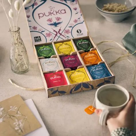 Pukka Herbs Pukka Tea, Tea Gift Box, Organic Herbal Tea, Tea Sampler, Herbal Tea Blends, Tea Packaging, Tea Gifts, Organic Herbs, Organic Teas