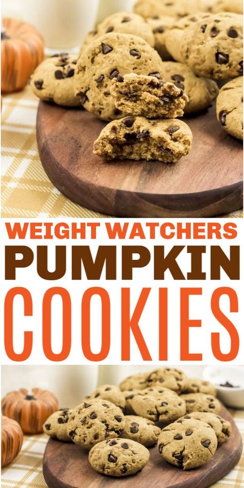 Ww Pumpkin Cookies Weight Watcher Recipes, Ww Cookie Recipes, Ww Fall Recipes, Ww Cookies, Ww Baking, Ww Treats, Weight Watcher Cookies, Ww Sweets, Ww Snacks