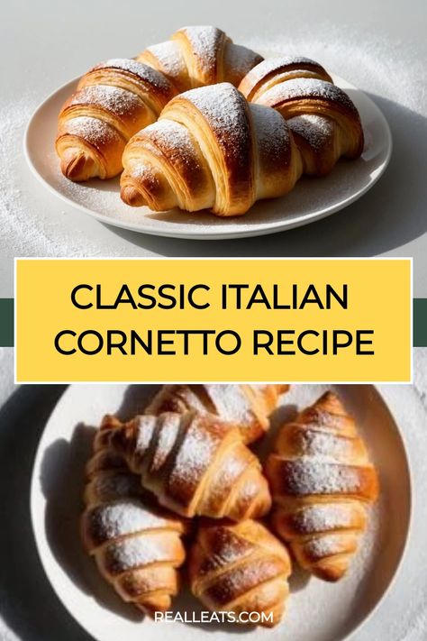 Master the art of Italian Cornetti with this simple recipe. Ideal for a sweet breakfast treat! Italian Cornetti Recipe, Cornetto Recipe Italian, Cornetti Recipe, Cornetto Recipe, Italian Cornetto, Bomboloni Recipe, Italian Breakfast Recipes, Italian Memes, Sweet Breakfast Treats