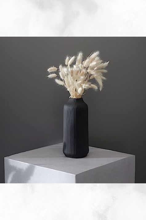 flature Ceramic Vase in Nordic Style, Deco Vase Large for Pampas Grass as Boho Deco, Vase Black Matt 8 inch for Flowers, Scandinavian Design Home Decoration for Fresh Flowers, Dried Flowers (Size M) Vase Black, Deco Vase, Vase Large, Flowers Dried, Boho Deco, Dry Flower, Boho Aesthetic, Style Deco, House Decoration