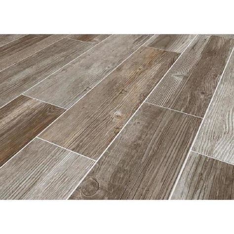 Style Selections Woods French Gray 6-in x 24-in Glazed Porcelain Wood Look Tile at Lowes.com Wood Look Tile Floor, Wood Ceramic Tiles, Shop Tile, Porcelain Wood Tile, French Country Bathroom, Rustic Tile, French Gray, Tile Accessories, Wood Look Tile