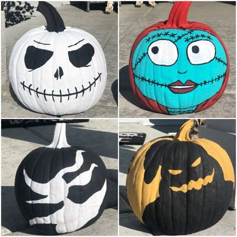 Pumpkin Painting Nightmare Before, Nightmare Before Christmas Pumpkin Painting Ideas Diy, Pumpkin Painting Ideas Nightmare Before Christmas, Pumpkin Decorating Nightmare Before, Pumpkin Nightmare Before Christmas, Pumpkin Painting Ideas 2022, Zero Pumpkin, Jack Pumpkin Painting, Zero Nightmare Before Christmas Pumpkin