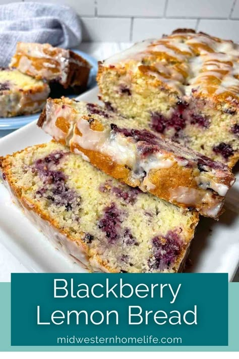 Blackberry And Lemon Recipes, Blackberry Lemon Bread, Blackberry Lemon Loaf, Blackberry Quick Bread, Blackberry Bread Easy, Blackberry Recipes Easy Simple, Lemon Blackberry Dessert, Blackberry Bread Recipe, Blackberry Breakfast Recipes