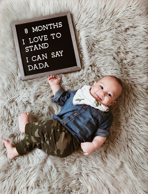 Baby boy monthly photo 8 Months Old Photo Ideas, 8 Month Letter Board, 8 Months Photoshoot Ideas Boy, 8 Month Baby Photoshoot Ideas, Baby 8 Months Photography, 8 Month Photoshoot Ideas, 8th Month Baby Photo Ideas, 8months Baby Photoshoot, 8 Month Baby Photoshoot Boys