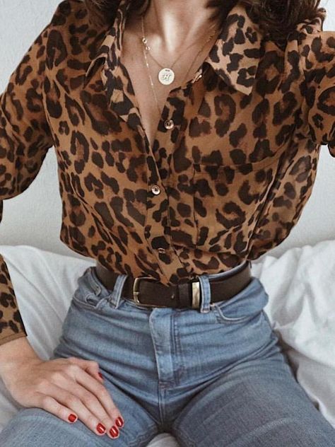 Leopard Print Outfits, Leopard Print Shirt, Leopard Print Top, Leopard Print Blouse, Winter Trends, Trend Fashion, 가을 패션, Street Chic, Mode Inspiration