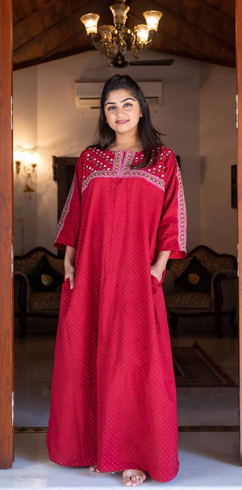 Nightwears in authentic block printed cotton fabrics. Cotton Nighty Designs, Nighty Designs Indian Pattern, Nighty Designs Indian Cotton, Nighty Designs Indian, Nighty Designs, Women Nighty, Gown Aesthetic, Comfortable Dresses, Anime Muslim