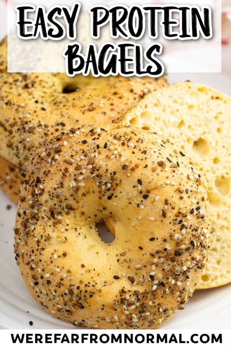 If you're looking for an easy and delicious way to add more protein to your diet you need to whip up a batch of these cottage cheese bagels! They are super simple to make with only 6 ingredients in about 30 minutes! Level up your breakfast with these easy high protein bagels! Simple Nutritious Breakfast, Cottage Cheese Bagels, High Protein Bagels, French Toast Bagels, Cottage Cheese Recipes Breakfast, Bagels Easy, Protein Bagels, Homemade Cottage Cheese, Bagel Recipe Easy