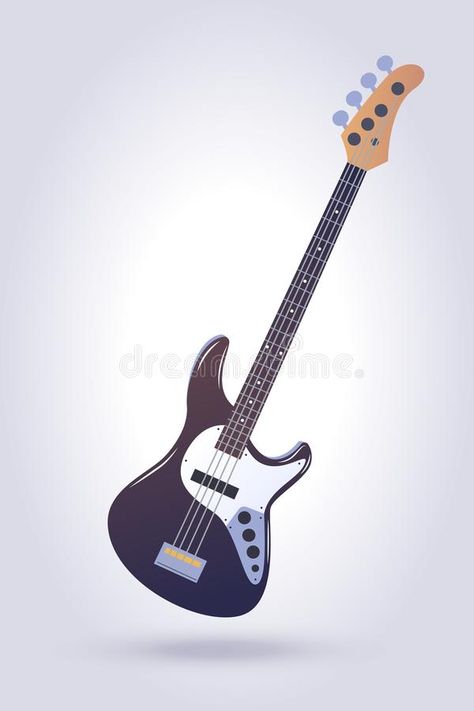 Bass Guitar Design Ideas, Music Vector, T Craft, Electric Bass Guitar, Light Blue Background, Guitar Design, 4k Background, Bass Guitar, Blue Background