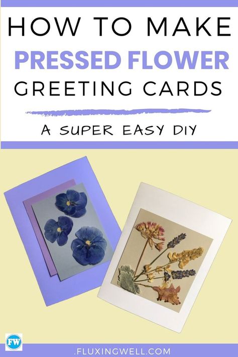 How to Make Pressed Flower Greeting Cards: A Super Easy DIY will show you the step-by-step instructions to make your own one-of-a-kind flower craft. This craft project can be completed quickly and easily with just a few simple supplies. Give a creative greeting card which will be treasured for years to come. Try this easy craft project today! #funstuff #creativecrafts#flowerideas #flowerprojects #diyflowercrafts #flowercraft Dried Flower Cards Handmade, Pressed Flower Cards Diy, Pressed Flowers Cards, Homemade Postcards, Cards With Dried Flowers, Flower Greeting Cards, Pressed Plants, Pressed Flowers Diy, Flower Greeting Card