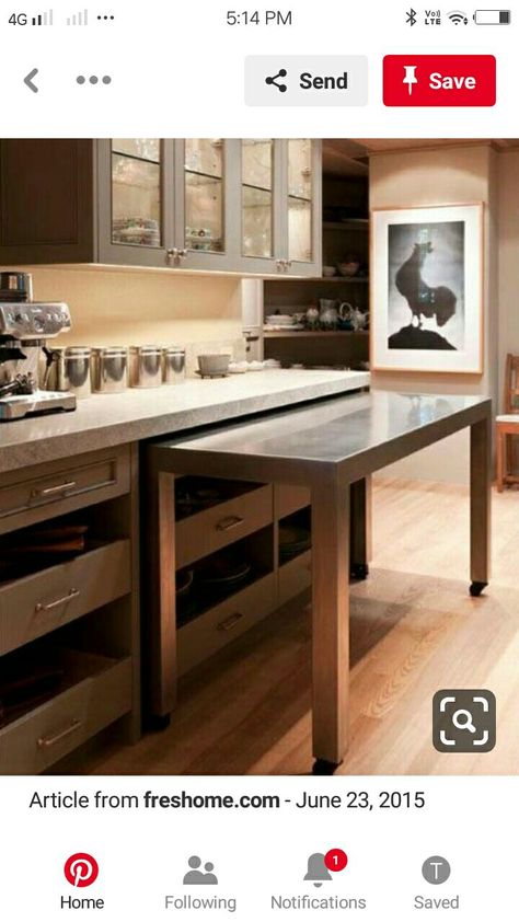 Small Kitchen Remodeling, Kitchen Remode, Kitchenette Design, Kitchen Remodeling Ideas, Marble Kitchen Island, Kitchens Ideas, Small Home Decor, House Hacks, Living Room Dining Room Combo