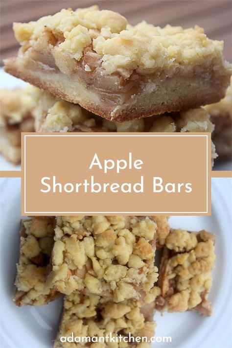 Apple Shortbread Bars: Thanksgiving Desserts - If you're looking for easy fall apple dessert recipes, you'll love this apple crisp shortbread bars recipe. They really are the best apple shortbread squares you'll make this fall! thanksgiving baking ideas | apple recipes dessert | thanksgiving apple desserts Apple Bar Recipes Easy, Apple Shortbread, Easy Apple Pie Bars, Healthy Apple Bars Recipes, Easy Apple Recipes 3 Ingredients, Apple Kuchen Bars, Apple Squares Recipe, Easy Apple Bars, Apple Squares