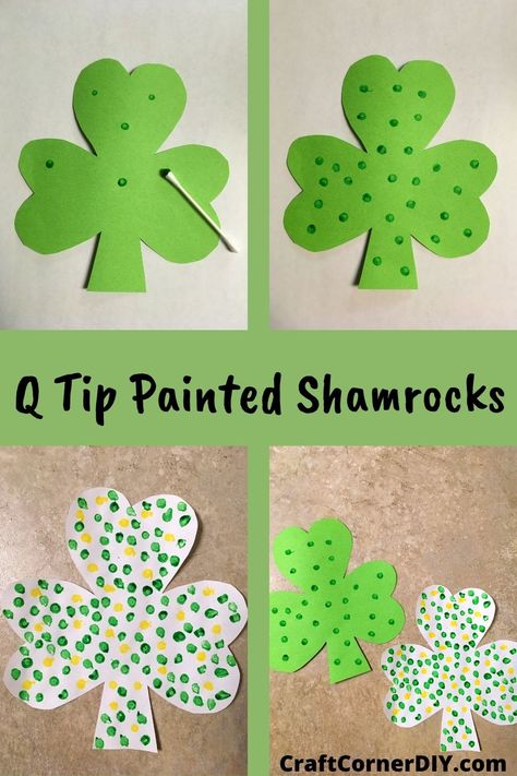 Easy St. Patrick's Day kids craft for toddlers, preschoolers, and elementary kids. Simple shamrock kids craft. #shamrockkidscraft St Patrick's Day Toddler Art, St Patricks Day Theme Preschool Lesson Plans, Saint Patricks Day Activities For Toddlers, March Art For Preschoolers, St Patrick’s Day Daycare Crafts, Toddler Saint Patricks Day Craft, March Toddler Themes, At Patrick Day Crafts, St Patricks Day Lesson Plan For Toddlers