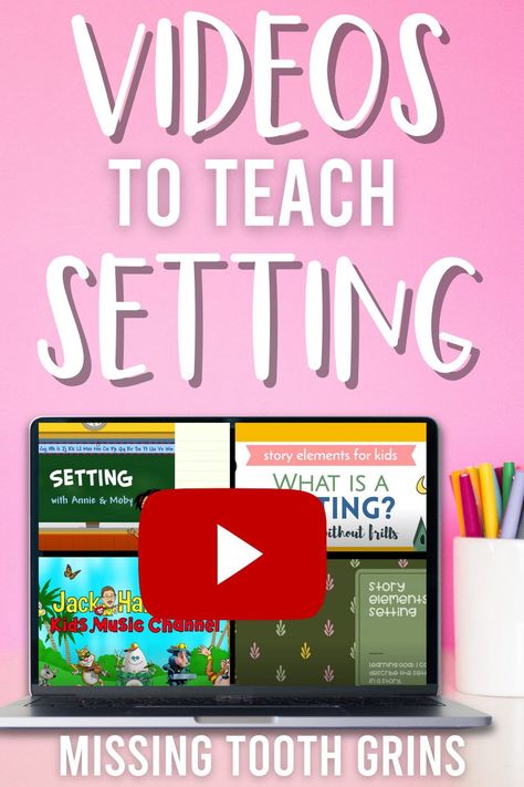 Make teaching setting fun with these engaging videos! These videos are a great way to introduce or review setting of a story. Play them before or after introducing picture books to teach setting of a story to make your lesson memorable. These videos could be used during centers or small group rotations as well! Using videos to teach setting is a great method for Kindergarten, First Grade, and Second grade classrooms! Setting Of A Story, Teaching Setting, Missing Tooth, Writing Genres, Informative Videos, First Grade Lessons, Second Grade Resources, Middle School Writing, 2nd Grade Ela