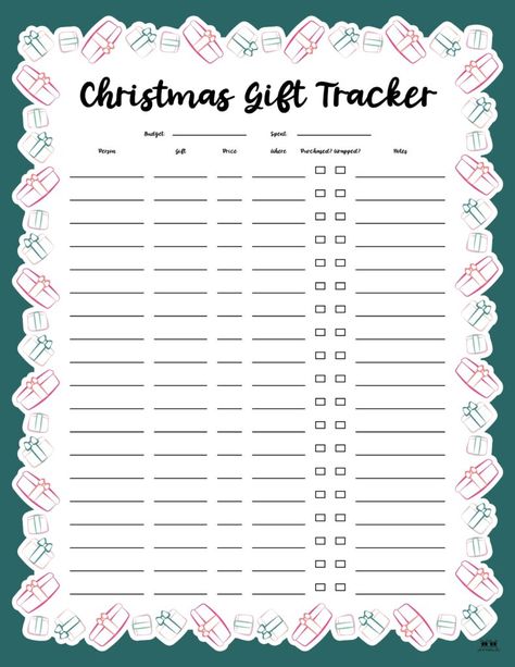 Choose from 20 unique Christmas gift list templates to keep track of all your Christmas gift buying over the holidays. Print from home. 100% FREE! Christmas Gift Tracker, Gift Tracker, Free Christmas Gifts, Unique Christmas Gift, Christmas Gift List, Tracker Printable, List Template, Unique Christmas Gifts, Gift List