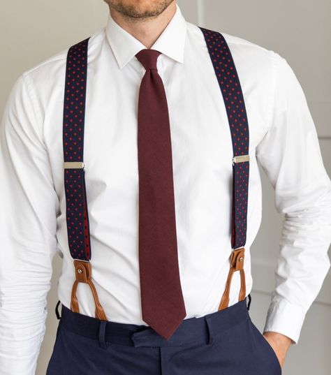 Suspenders Men Fashion, Navy Blue Suspenders, Wedding Suspenders, Suspenders Outfit, Button Suspenders, Men's Suspenders, White Suspenders, Red Suspenders, Blue Suspenders