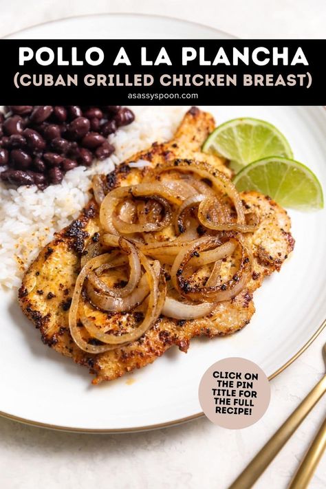 Seasoned Chicken Breast, Mojo Chicken, Cuban Chicken, Grilled Chicken Breast Recipes, Chicken Boneless Breast Recipes, Sauteed Onions, Cuban Dishes, Grilled Chicken Breast, Boricua Recipes