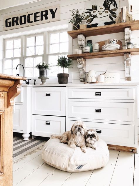 Dreamy Whites Lifestyle Cottage Decor - Liz Marie Blog Fixer Upper Farmhouse, Industrial Home, Dreamy Whites, Kitchen Farmhouse, Industrial House, New Beds, Cottage Kitchen, House Smells, Farmhouse Kitchen Decor