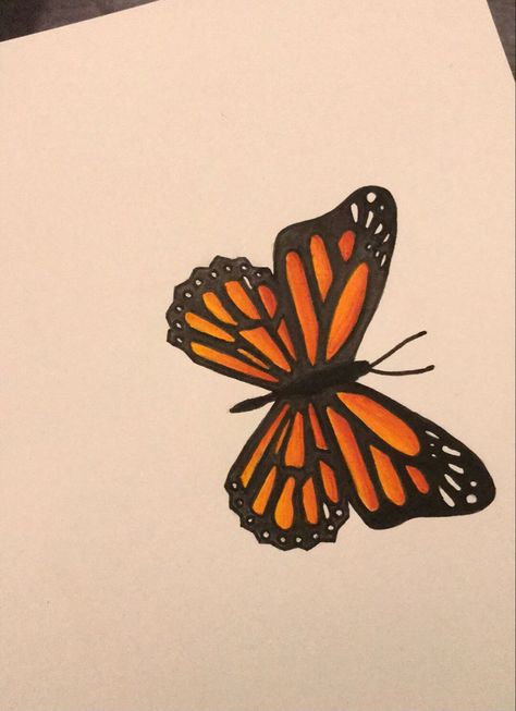 Orange Drawings Aesthetic, Orange Canvas Painting Ideas, Orange Drawing Aesthetic, Orange Aesthetic Drawing, Orange Things To Draw, Orange Painting Aesthetic, Orange Butterfly Drawing, Orange Butterfly Aesthetic, Orange Butterfly Painting