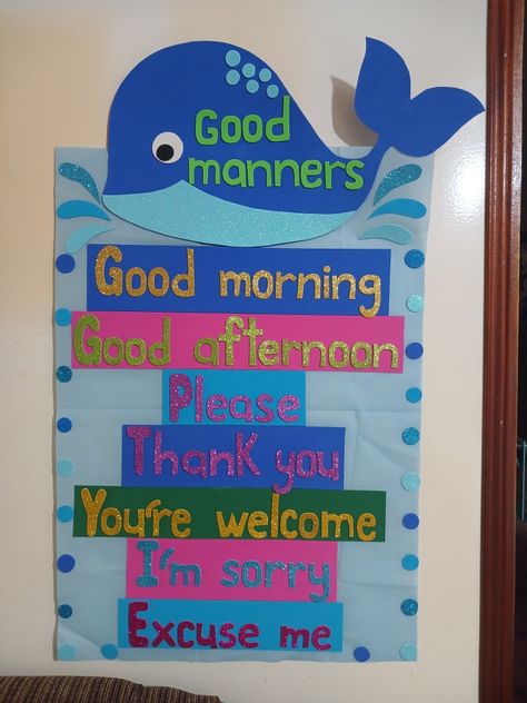 Good Manners Chart, Manners Chart, Teachers Day Card Design, Classroom Charts, School Board Decoration, Teachers Day Card, Chart Ideas, Class Decor, Science Projects For Kids