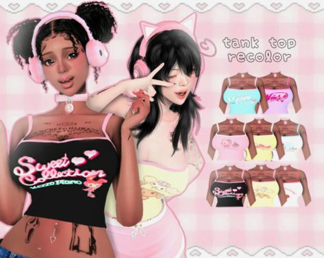 Sims 4 Pink Clothes, Aesthetic Sims, Black Edits, Cc Shopping, San Myshuno, Harajuku Clothes, Cc Sims4, Cc Clothes, Clothes Y2k