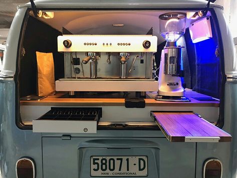 Vw Coffee Van, Coffee Food Truck, Mobile Cafe, Cafe Barista, Dream Cafe, Mobile Coffee Shop, Coffee Trailer, Coffee Van, Coffee Cart