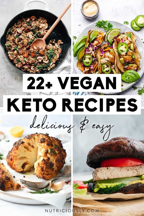 Make these easy and delicious vegan keto recipes for lunch or dinner! From soups and chili to low-carb noodles, keto-friendly wraps, cauliflower rice, vegan keto burger and avocado salad. Try these healthy recipes for weight loss! Resep Vegan, Recipes For Lunch, Vegan Keto Diet, Low Carb Noodles, Keto Burger, Vegan Keto Recipes, Recipes Authentic, Keto Vegan, Decluttering Tips