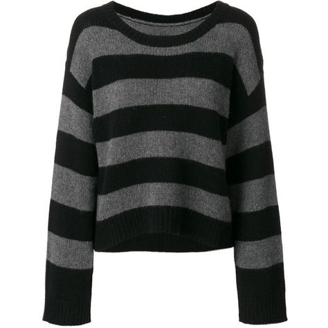 RtA Oversized Striped Sweater ($595) ❤ liked on Polyvore featuring tops, sweaters, kirna zabete, kzloves /, stripe shop, striped sweater, stripe top, over sized sweaters, oversized striped sweater and oversized striped top Ahs Clothes, Oversized Striped Shirt, Grey Striped Shirt, Oversized Striped Sweater, Striped Knitted Sweater, Pull Oversize, Essential Wardrobe, Sweater Oversized, Over Sized