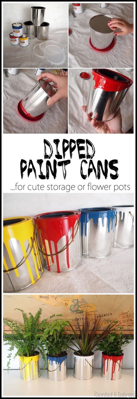 Art Desk For Kids, Paint Can Planters, Maker Fun Factory Vbs 2017, Can Planters, Maker Fun Factory Vbs, Cute Art Projects, Maker Fun Factory, Fun Planters, Cute Storage