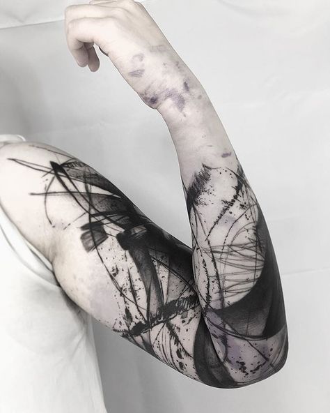 Splatter Tattoo, Dr Tattoo, Noir Tattoo, Model Tattoos, Black Sleeve Tattoo, Brush Tattoo, Black Art Tattoo, Abstract Tattoo Designs, Tattoo Inspiration Men