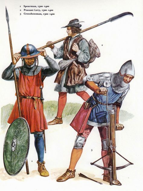 European Soldiers of the 14th Century Historical Drawings, Osprey Publishing, Military Illustration, Medieval Artwork, Century Armor, Design Tattoos, Historical Warriors, Historical Armor, Medieval Armor