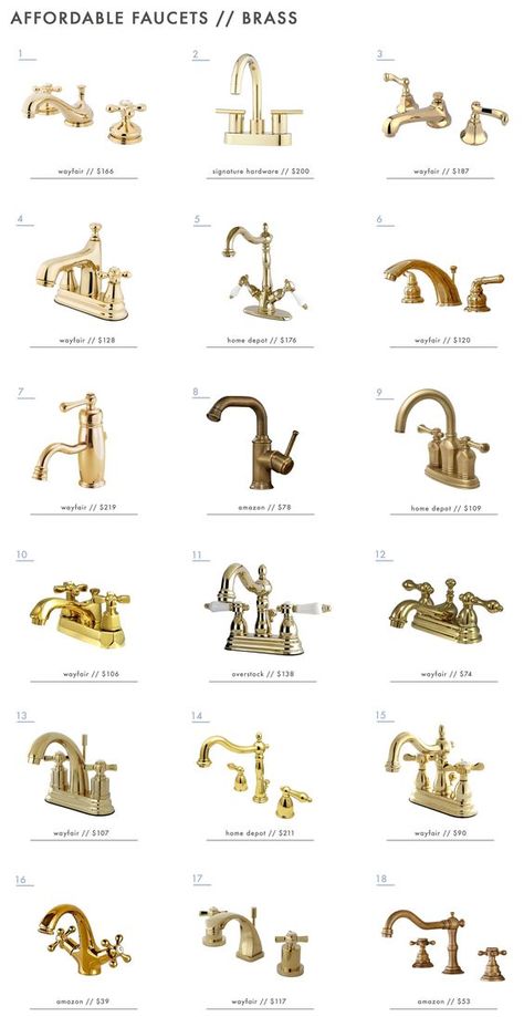 18 Affordable Brass Bathroom Faucets Gold Bad, Brass Bathroom Faucets, Silver Bathroom, Bathroom Showrooms, Brass Bathroom, Gold Bathroom, Bathroom Renos, Bathroom Hardware, Bathroom Faucet