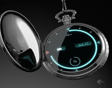 Now THIS is a pocket watch! Digital Pocket Watch, Gadget Tecnologici, Coron, Gadgets And Gizmos, Pocket Watches, Technology Gadgets, Cool Inventions, Watch Collection, Zbrush