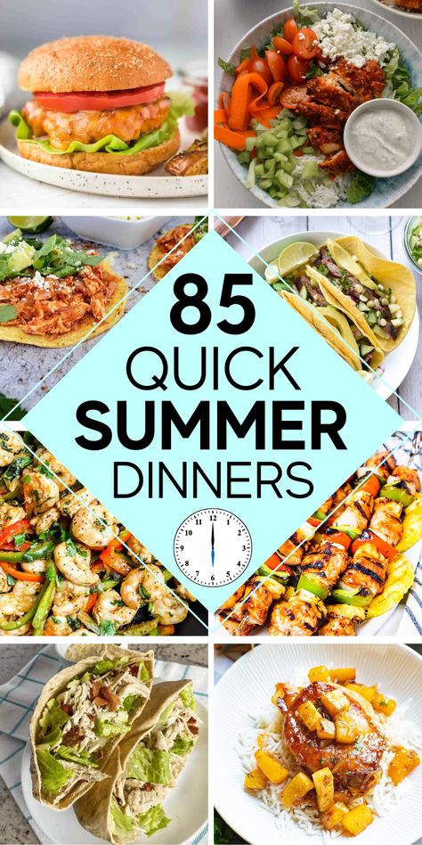 Easy End Of Summer Meals, Simple Summer Dinner Recipes For Family, Good Summer Dinner Ideas, Easy Summer Supper Ideas Quick, Quick Easy Light Meals, Easy Dinners For Vacation, Inexpensive Dinner Ideas Healthy, Easy Lake Dinners, Fast Nutritious Meals