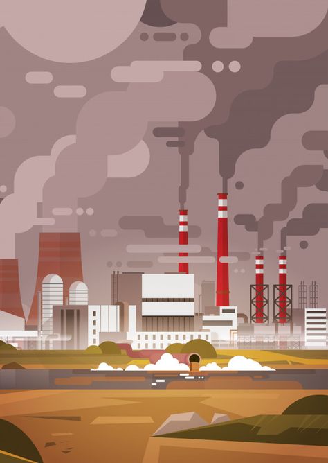 Air Pollution Illustration, Waste Illustration, Pollution Illustration, Nature Pollution, Air Pollution Poster, Save Earth Drawing, Necessary Evil, Theme Nature, Environmental Pollution