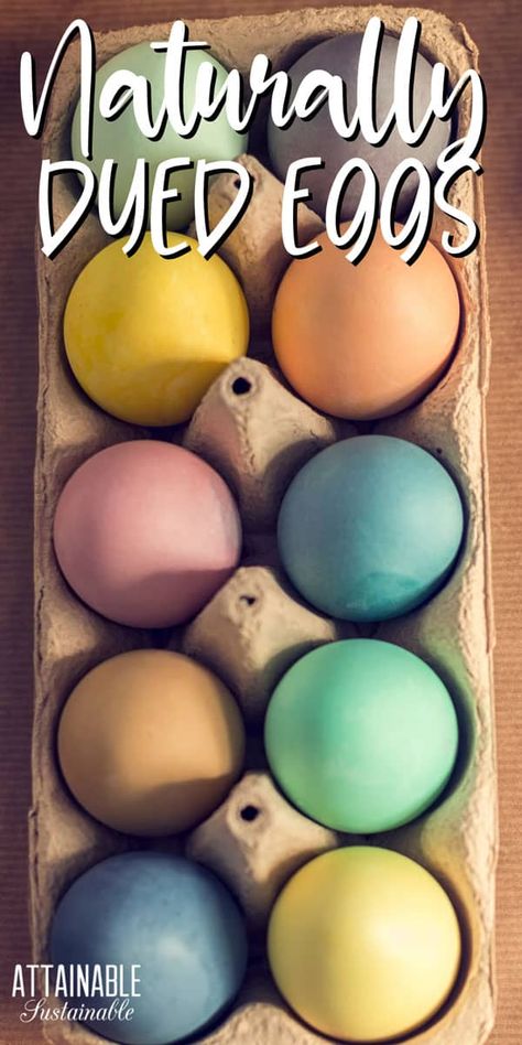 Skip the packaged egg dyes in favor of natural colors using materials that you might already have in your kitchen. Dye Easter eggs naturally! Natural Egg Coloring Ideas, Non Toxic Egg Dye, Coloring Eggs Naturally, Coloring Easter Eggs Naturally, Natural Food Dye For Eggs, Natural Dyed Eggs Easter, Colored Eggs Ideas Easy, Easter Egg Natural Dyes, Natural Dyed Easter Eggs Diy