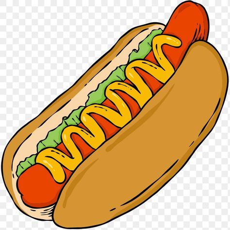 Hot Dog Image, Cartoon Hot Dog, Hot Dog Png, Hot Dog Drawing, Hot Dog Cartoon, American Hot Dogs, Hotdog Sandwich, Hot Dog Bun, Dog Bread