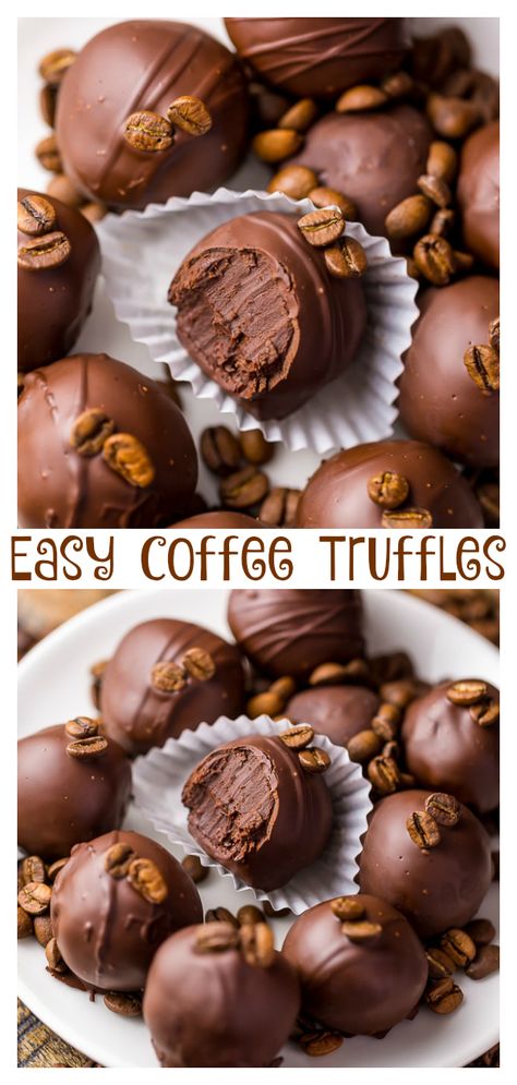 Coffee Truffles, Brownie Vegan, Truffles Chocolate, Easy Truffles, Banana Split Dessert, Dessert Truffles, Candy Truffles, Candy Recipes Homemade, Christmas Candy Recipes